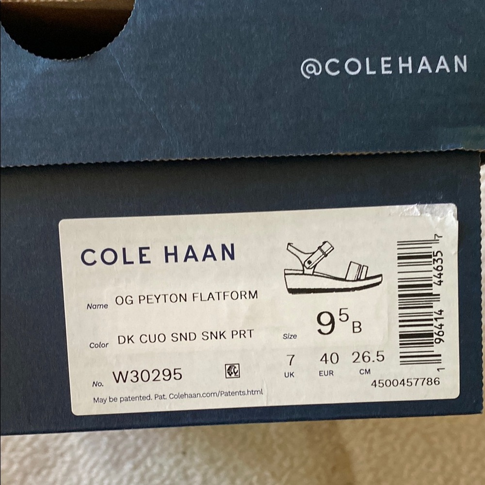NIB! Cole Haan Peyton Brown and Snake Print Platform Sandals - Picture 5 of 5